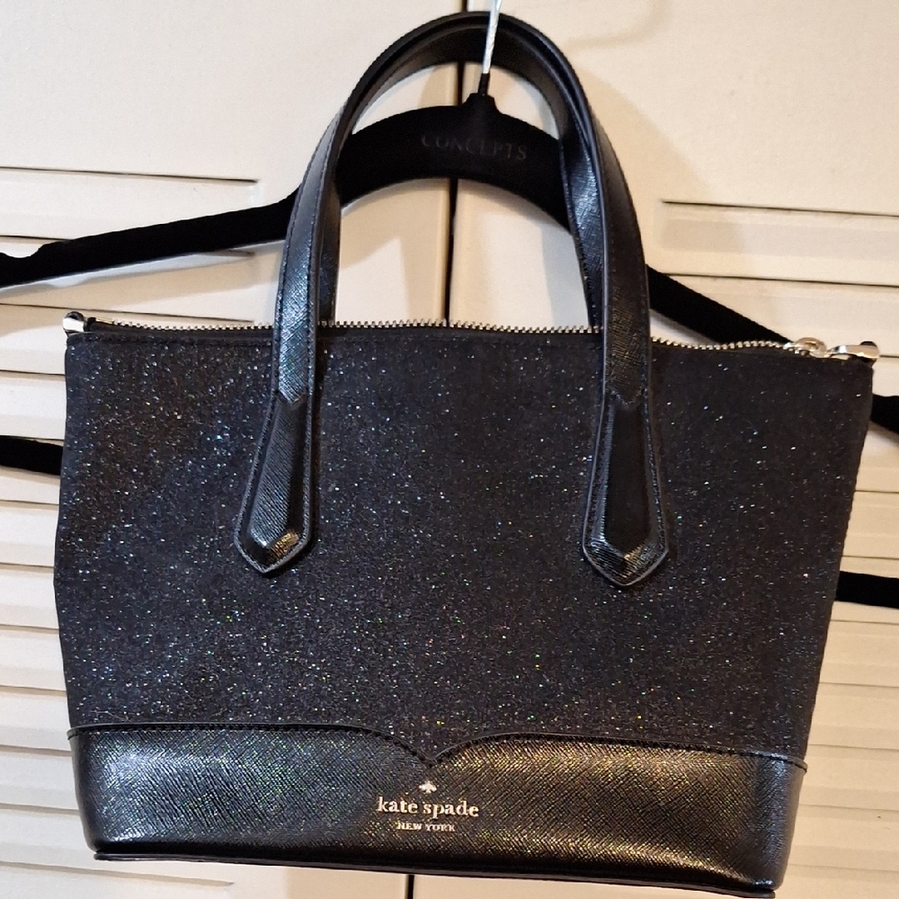 Kate Spade Lola Black Glitter Tote Bag
